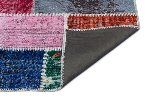 Iskece 26239 Beige Patchwork Wool Handmade Area Rug 2'7" x 4'11"