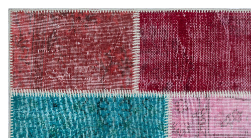 Iskece 26239 Beige Patchwork Wool Handmade Area Rug 2'7" x 4'11"