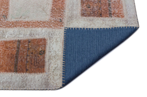 Iskece Brown Vintage Wool Handmade Area Rug 5'3" x 7'10"