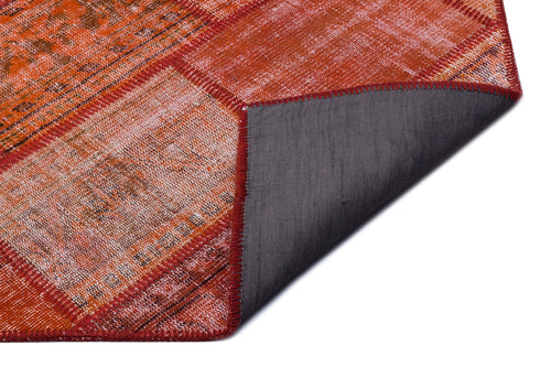 Iskece 26457 Orange Vintage Wool Handmade Area Rug 5'3" x 7'7"