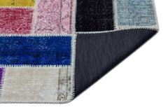 Iskece 26502 Beige Patchwork Wool Handmade Area Rug 5'3" x 7'7"