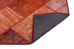 Iskece 26588 Red Patchwork Wool Handmade Area Rug 3'11" x 5'11"