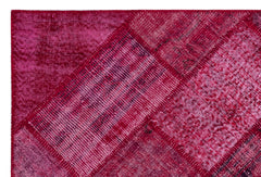 Iskece 26600 Red Patchwork Wool Handmade Area Rug 3'11" x 5'11"