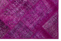 Iskece 26630 Pink Patchwork Wool Handmade Area Rug 3'11" x 5'11"