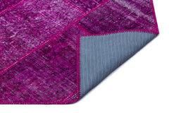 Iskece 26683 Pink Patchwork Wool Handmade Area Rug 3'11" x 5'11"