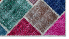 Iskece 26733 Beige Patchwork Wool Handmade Area Rug 2'9" x 5'0"