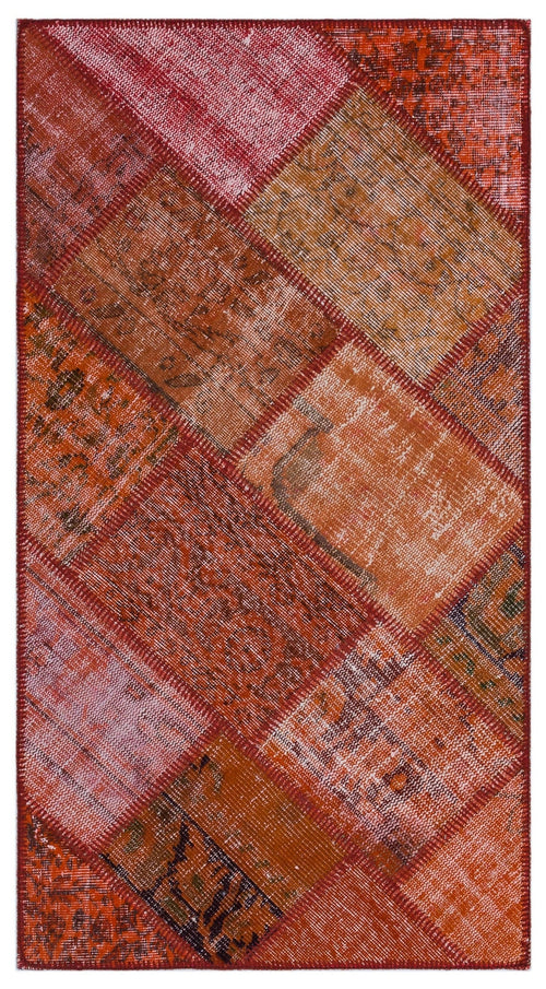 Iskece Red Vintage Wool Handmade Area Rug 2'8" x 4'11"