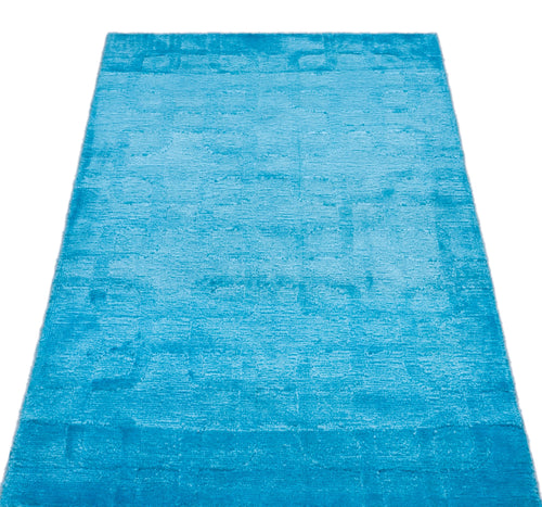 Girit Blue Striped Wool Handmade Area Rug 2'7" x 4'10"