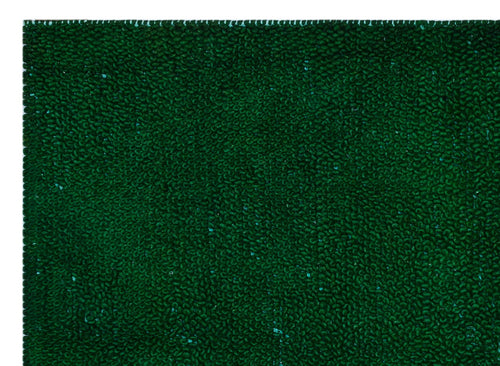 Girit Green Striped Wool Handmade Area Rug 4'5" x 6'1"