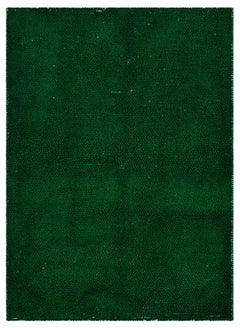 Girit Green Striped Wool Handmade Area Rug 4'5" x 6'1"