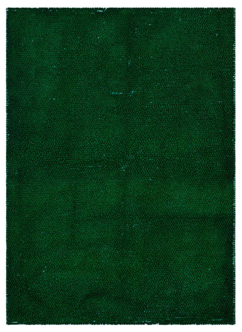 Girit Green Striped Wool Handmade Area Rug 4'5" x 6'1"