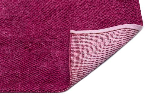 Girit Pink Striped Wool Handmade Area Rug 4'4" x 6'1"