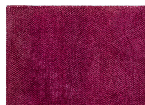Girit Pink Striped Wool Handmade Area Rug 4'4" x 6'1"