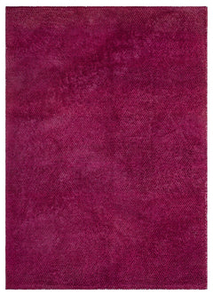 Girit Pink Striped Wool Handmade Area Rug 4'4" x 6'1"