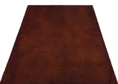 Girit Brown Striped Wool Handmade Area Rug 4'0" x 6'3"