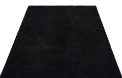 Girit Black Striped Wool Handmade Area Rug 4'5" x 6'1"