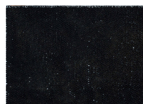 Girit Black Striped Wool Handmade Area Rug 4'5" x 6'1"