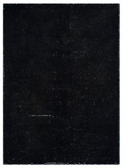 Girit Black Striped Wool Handmade Area Rug 4'5" x 6'1"