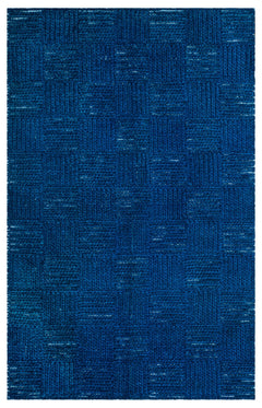 Girit Blue Striped Wool Handmade Area Rug 4'0" x 6'4"