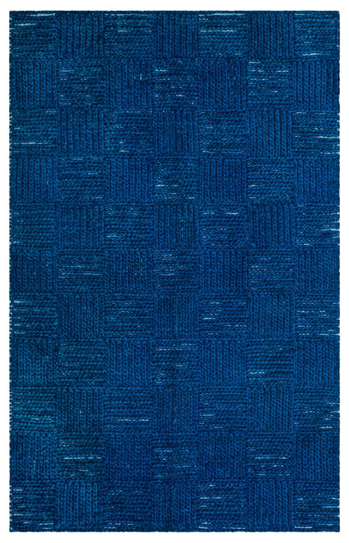 Girit Blue Striped Wool Handmade Area Rug 4'0" x 6'4"
