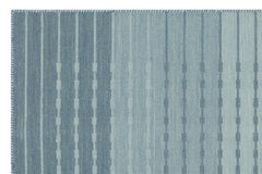 Girit Blue Striped Wool Handmade Area Rug 4'0" x 6'2"