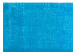 Girit Turquoise Striped Wool Handmade Area Rug 5'3" x 7'5"