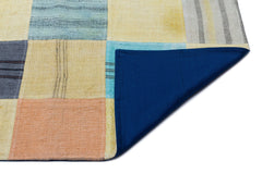 Teselya Beige Patchwork Wool Handmade Area Rug 5'4" x 7'8"