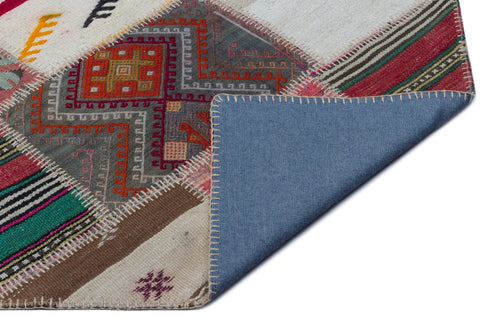 Teselya Beige Vintage Wool Handmade Area Rug 4'6" x 9'7"