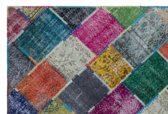 Iskece 26791 Beige Patchwork Wool Handmade Area Rug 6'4" x 9'5"