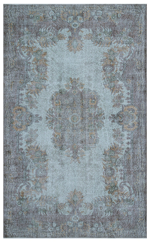 Atina Blue Vintage Wool Handmade Area Rug 6'1" x 10'0"