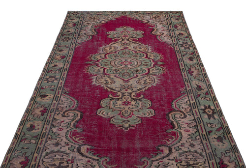 Atina Red Vintage Wool Handmade Area Rug 5'2" x 9'9"