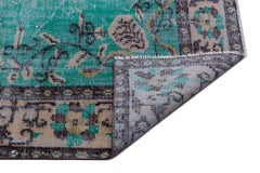 Atina Turquoise Vintage Wool Handmade Area Rug 6'2" x 8'11"