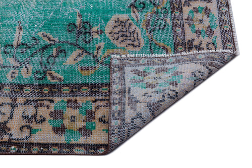 Atina Turquoise Vintage Wool Handmade Area Rug 6'2" x 8'11"