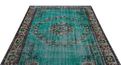 Atina Turquoise Vintage Wool Handmade Area Rug 6'2" x 8'11"