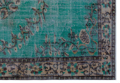 Atina Turquoise Vintage Wool Handmade Area Rug 6'2" x 8'11"