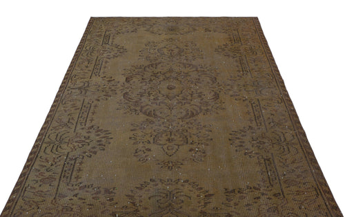 Atina Brown Vintage Wool Handmade Area Rug 5'6" x 8'6"