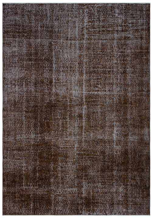 Atina Brown Vintage Wool Handmade Area Rug 6'11" x 9'11"