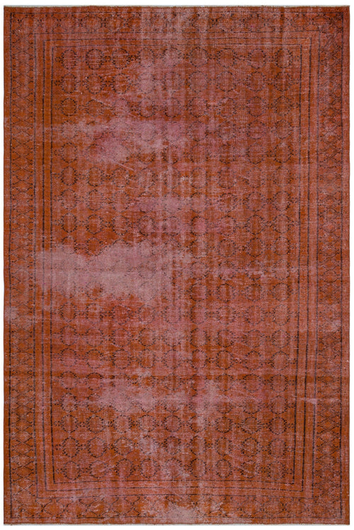 Atina Orange Vintage Wool Handmade Area Rug 6'0" x 8'10"