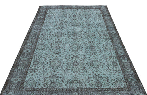 Atina Blue Vintage Wool Handmade Area Rug 5'8" x 9'1"