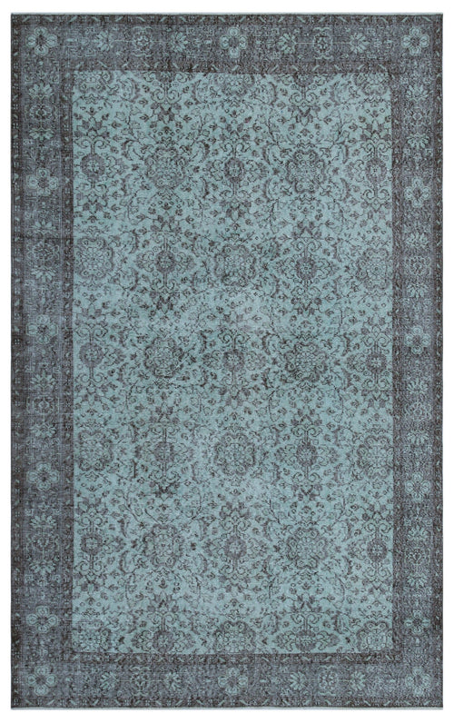 Atina Blue Vintage Wool Handmade Area Rug 5'8" x 9'1"