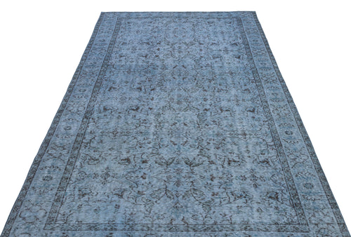 Atina Blue Vintage Wool Handmade Area Rug 5'5" x 9'7"