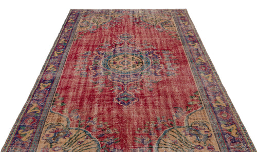 Atina Red Vintage Wool Handmade Area Rug 6'1" x 10'1"