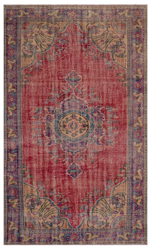 Atina Red Vintage Wool Handmade Area Rug 6'1" x 10'1"