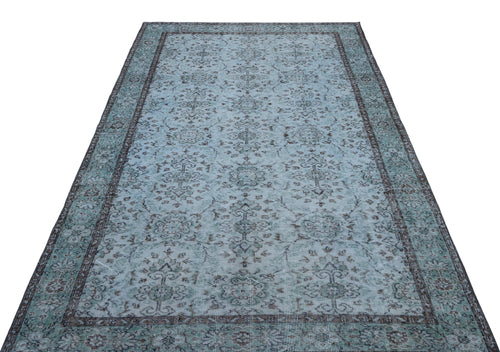 Atina Blue Vintage Wool Handmade Area Rug 5'4" x 9'2"