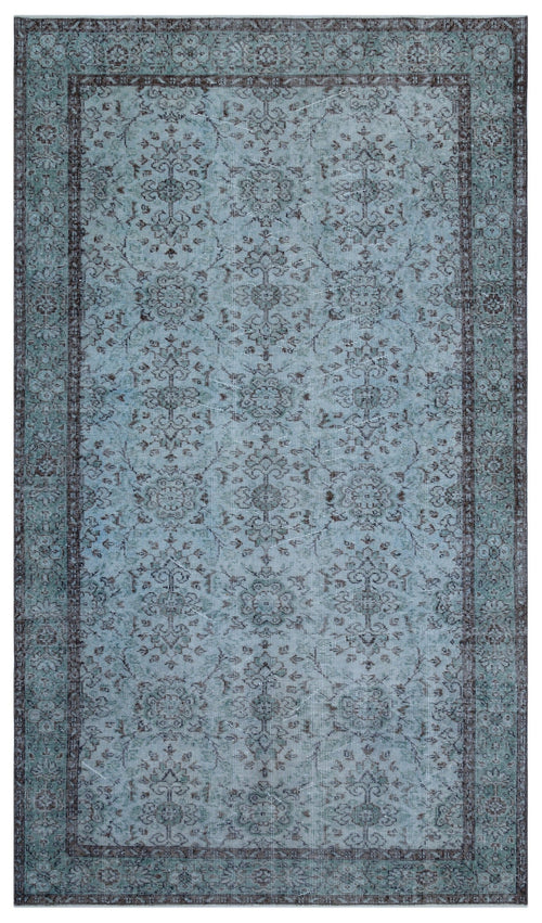 Atina Blue Vintage Wool Handmade Area Rug 5'4" x 9'2"