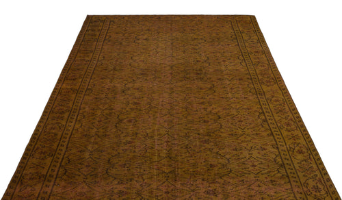 Atina Brown Vintage Wool Handmade Area Rug 5'7" x 9'9"