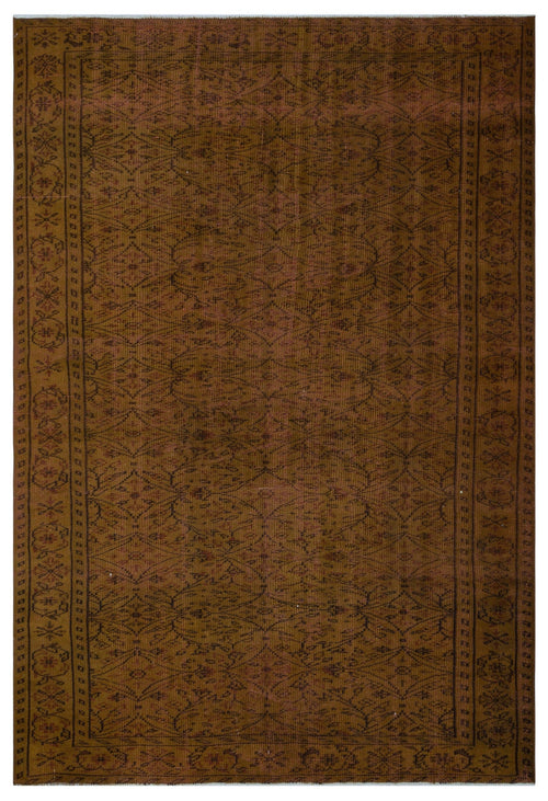 Atina Brown Vintage Wool Handmade Area Rug 5'7" x 9'9"