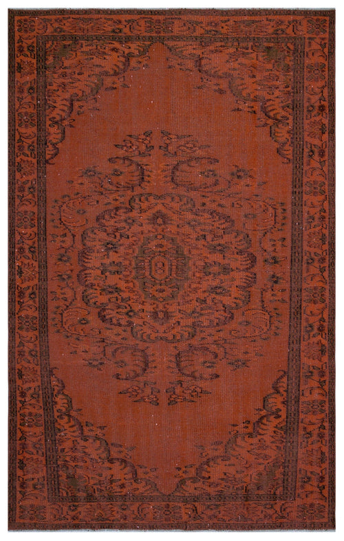 Atina Orange Vintage Wool Handmade Area Rug 5'9" x 9'1"
