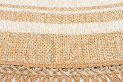 Cream Striped Wool Rug – Machine Made Area Rug | Non Slip, Soft Texture Carpet