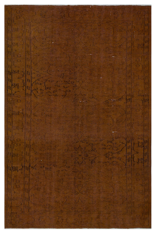 Atina Brown Vintage Wool Handmade Area Rug 5'3" x 8'2"